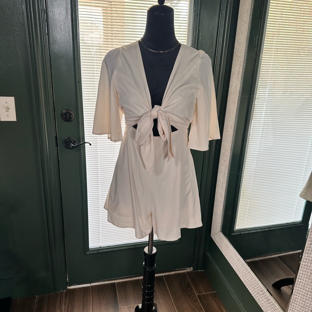 Dainty Hooligan Cream Romper